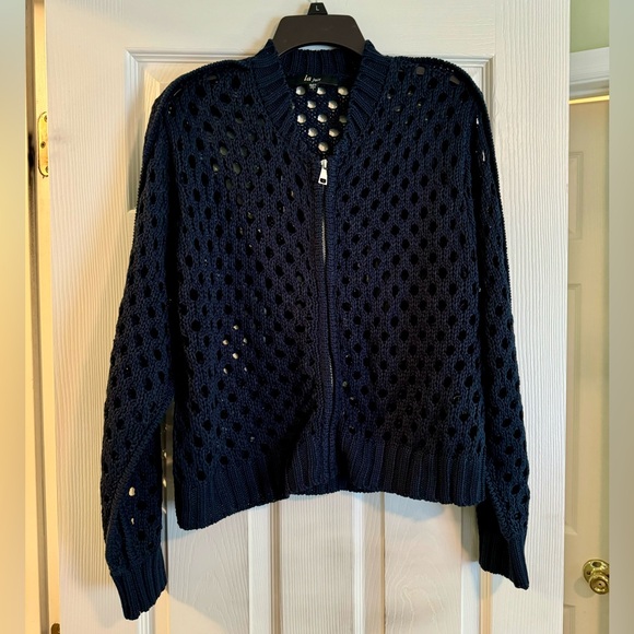 La Joie Crochet Stitch Bomber Jacket - Picture 4 of 8
